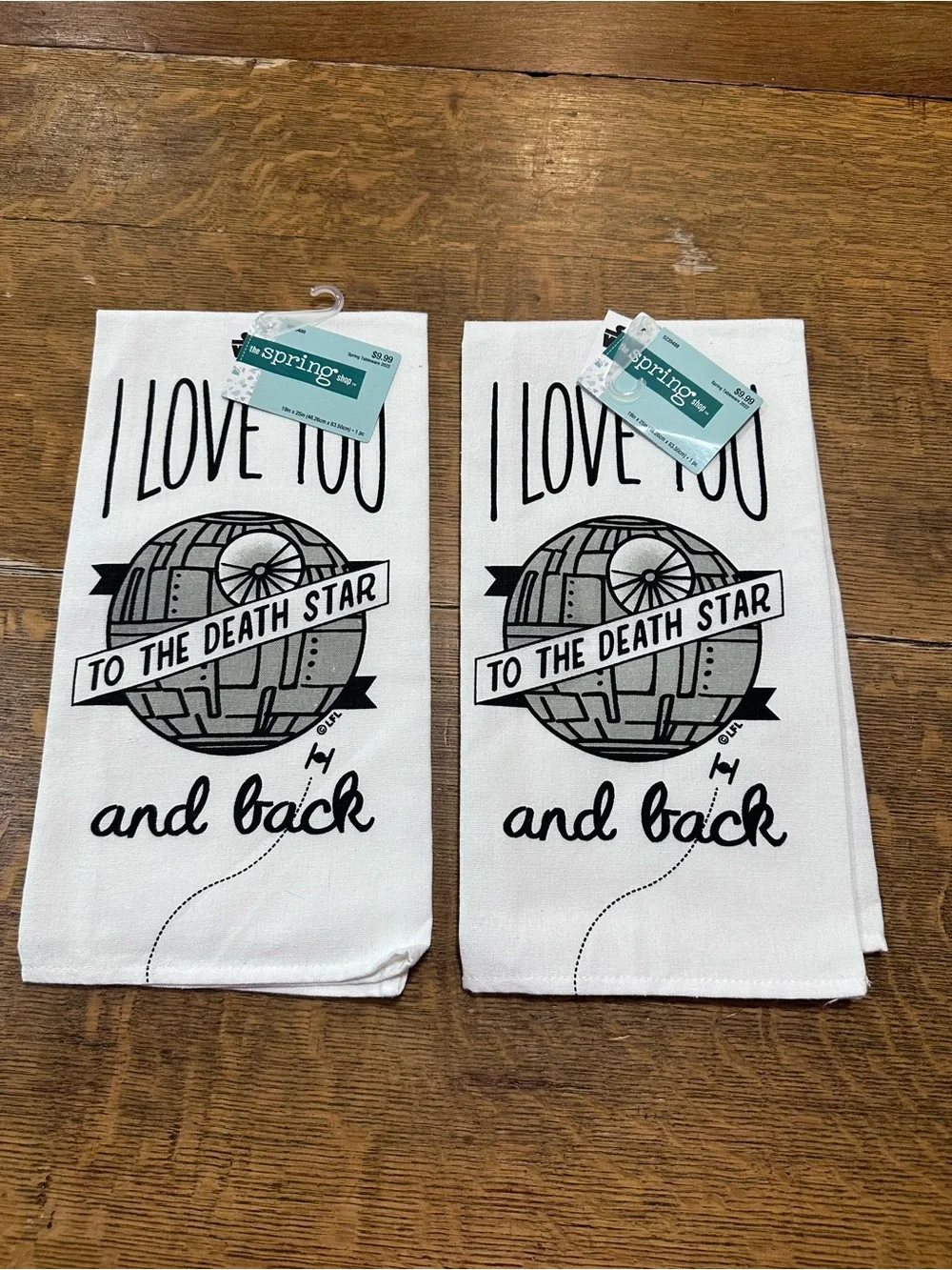 The Spring Shop White & Gray Death Star Kitchen Towels - Set of 2 Star Wars